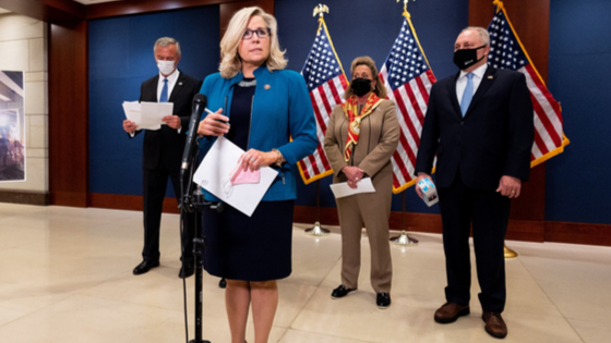 U.S. Representative Liz Cheney (R-WY) speaking at the post GOP House conference meeting press conference.