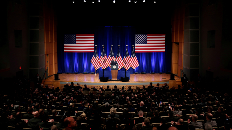 U.S. President Donald Trump delivers remarks regarding the Administration's National Security Strategy at the Ronald Reagan Building and International Trade Center in Washington D.C, U.S., December 18, 2017. (REUTERS/Joshua Roberts)