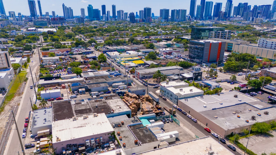 View of industrial district in Miami, Florida