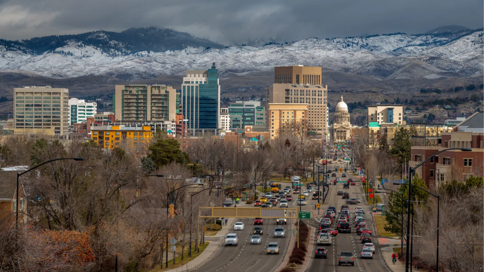 View of traffic in Boise, Idaho