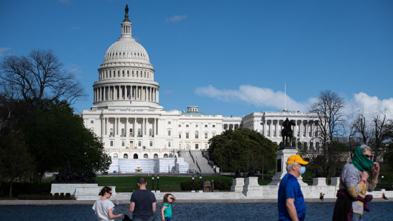 Visitors at the U.S. Capitol building