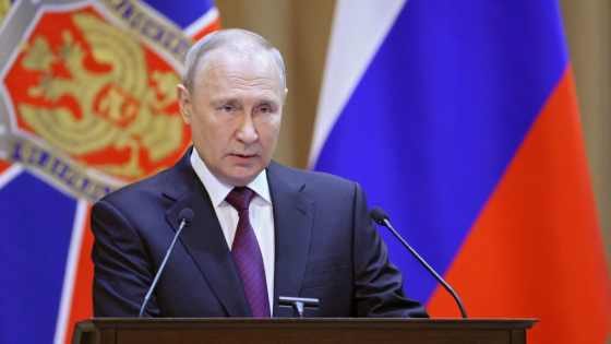 Vladimir Putin attends a meeting of the Federal Security Service collegium in Moscow