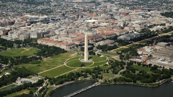 Washington Monument standing on the National Mall