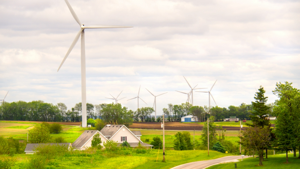 Wind turbines in rural America