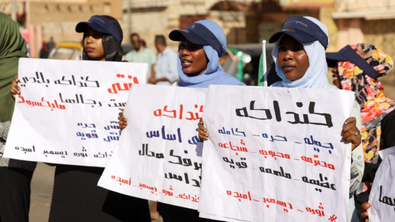 Women denounce the violence that took place against them at an earlier protest against the military in Omdurman