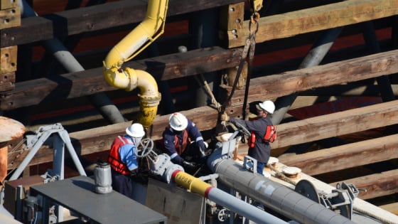 Workers at construction site