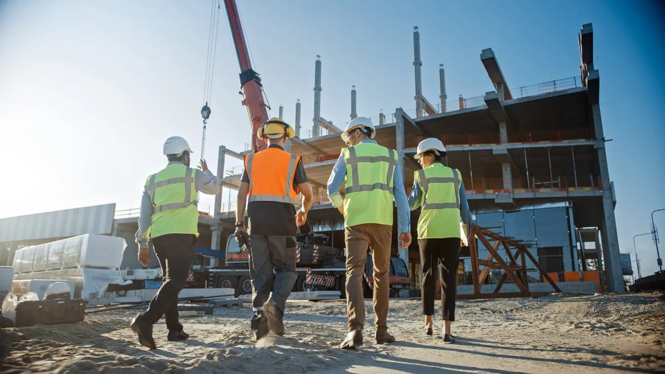 Workers at construction site