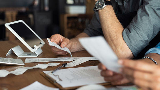 Workers taking care of finances