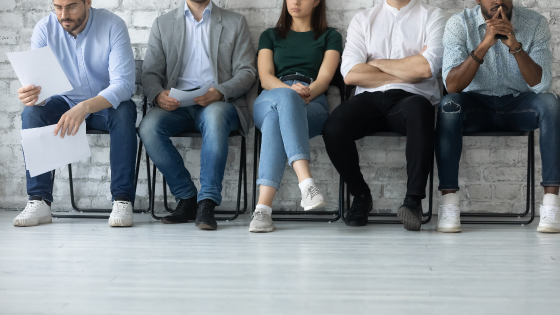 Young people waiting for interviews