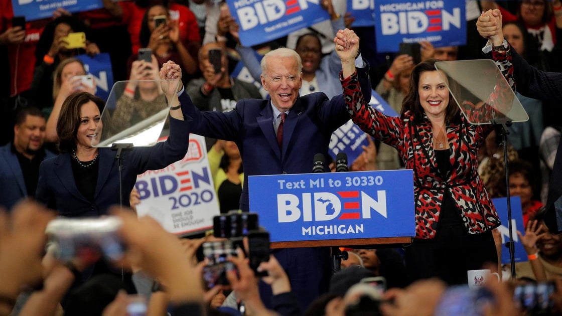 _Harris Biden and Whitmer at rally