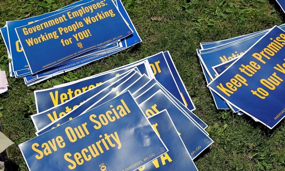 Social security protest signs
